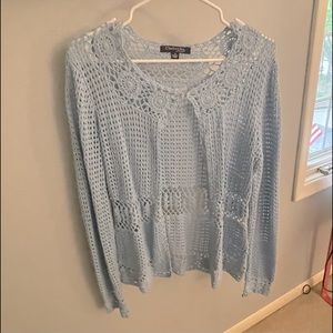 Blue Knit button up